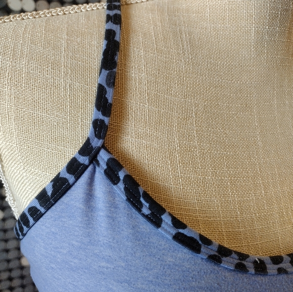 Lululemon Blue tank with animal print straps - Picture 2 of 4